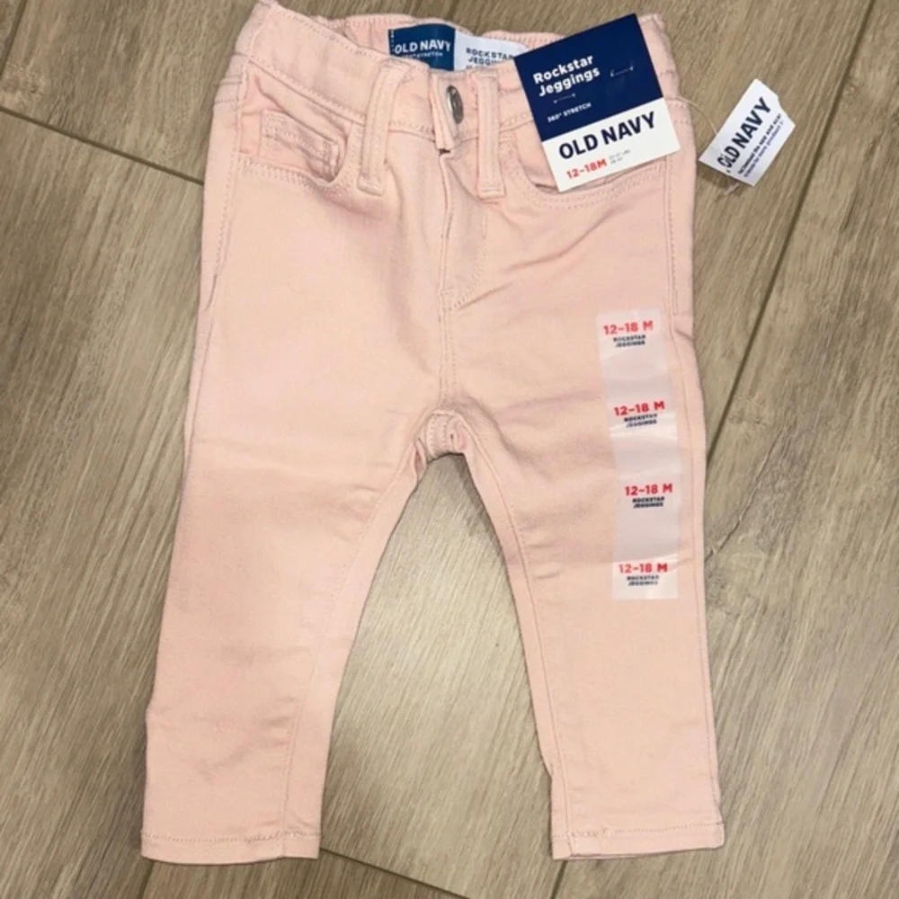 Old Navy Light Pink rock star little girls  Jeggings size 12-18 months NWT